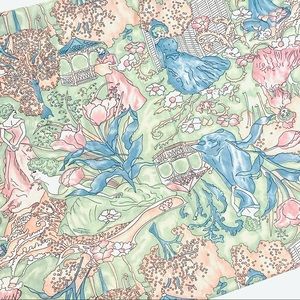 Vintage Ladies strolling in the park Fabric